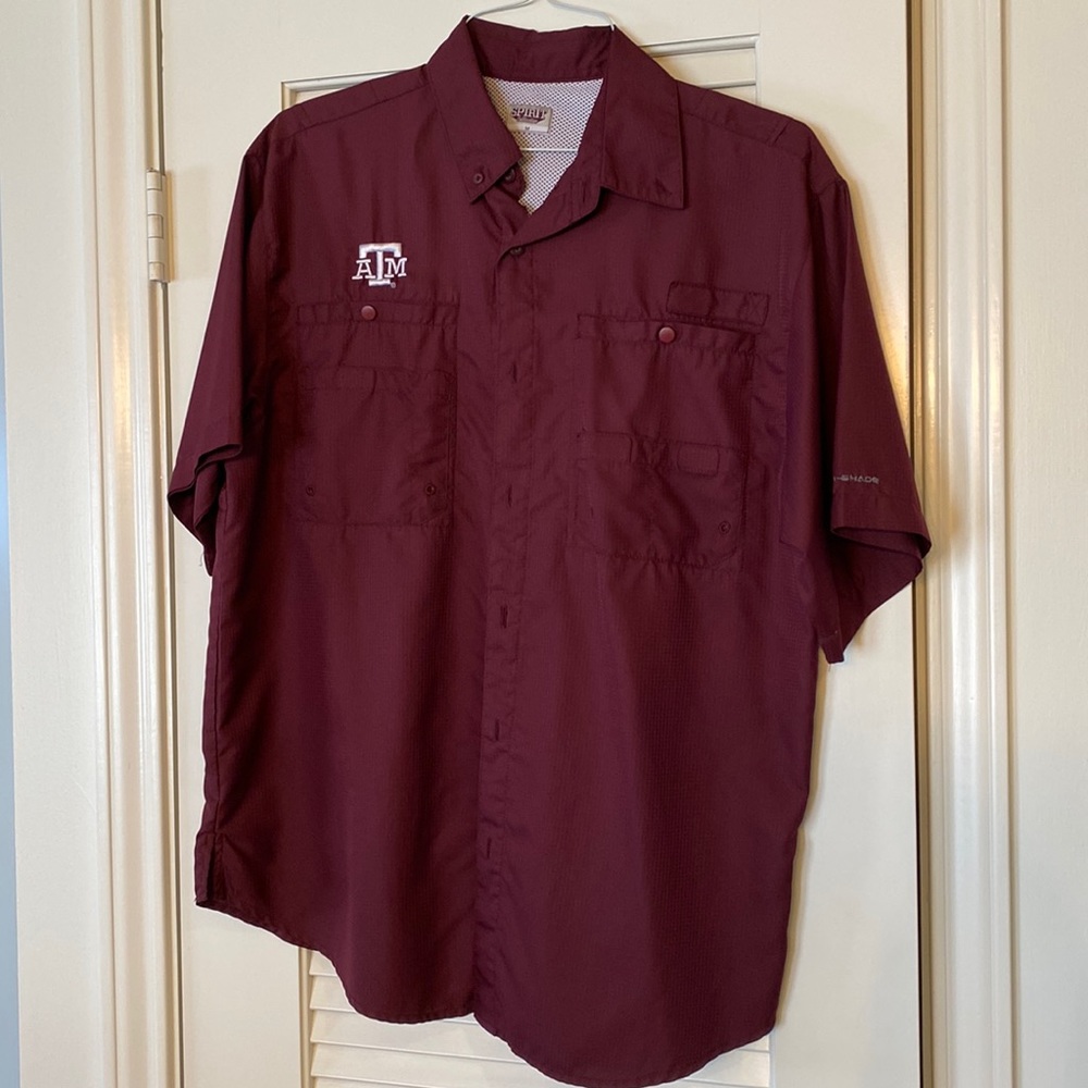 Maroon Texas A&M button down.